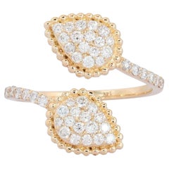 Double Pear Shaped Diamond 14K (or 18k upon request) Yellow Gold Wrap Ring