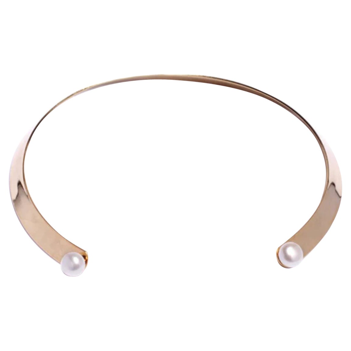 Collier de perles doubles plaqué sur laiton