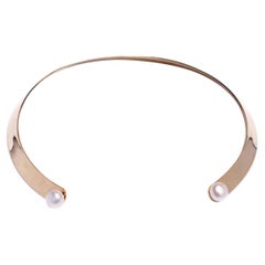 Collier de perles doubles plaqué sur laiton