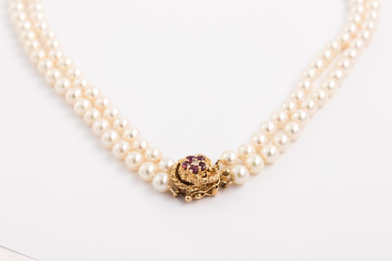 Double Pearl Necklace with Matching Bracelet Set, circa 1960s 8