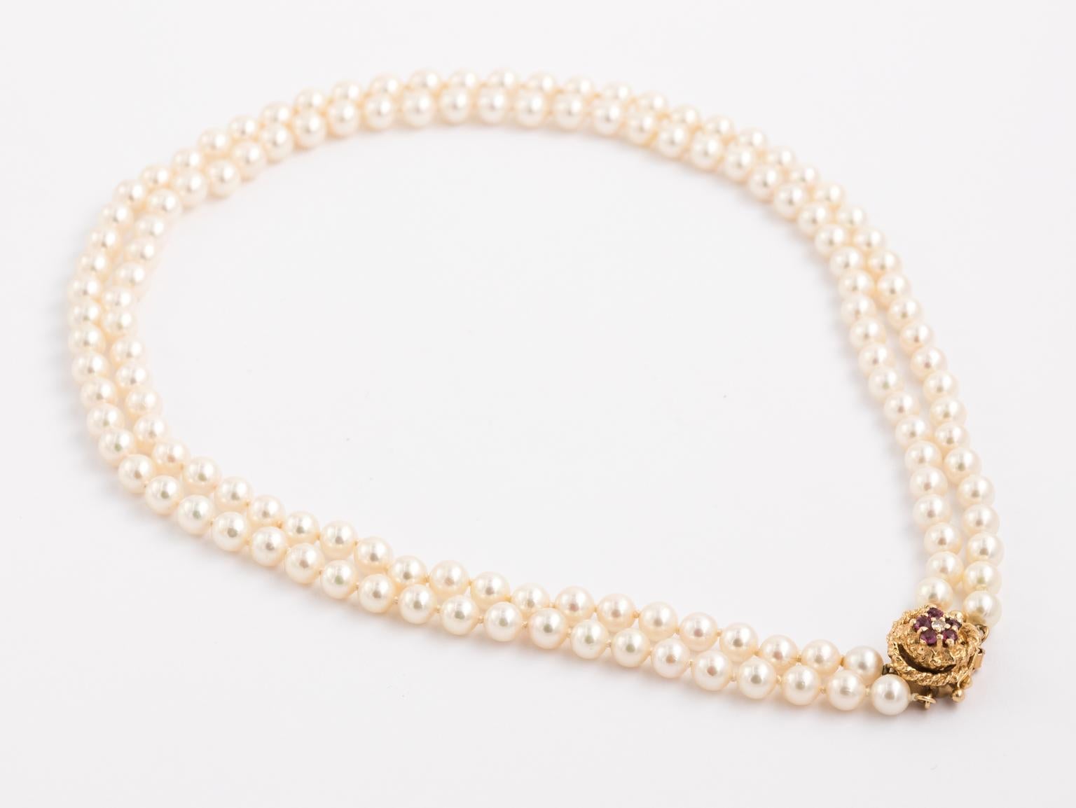 Double Pearl Necklace with Matching Bracelet Set, circa 1960s 9