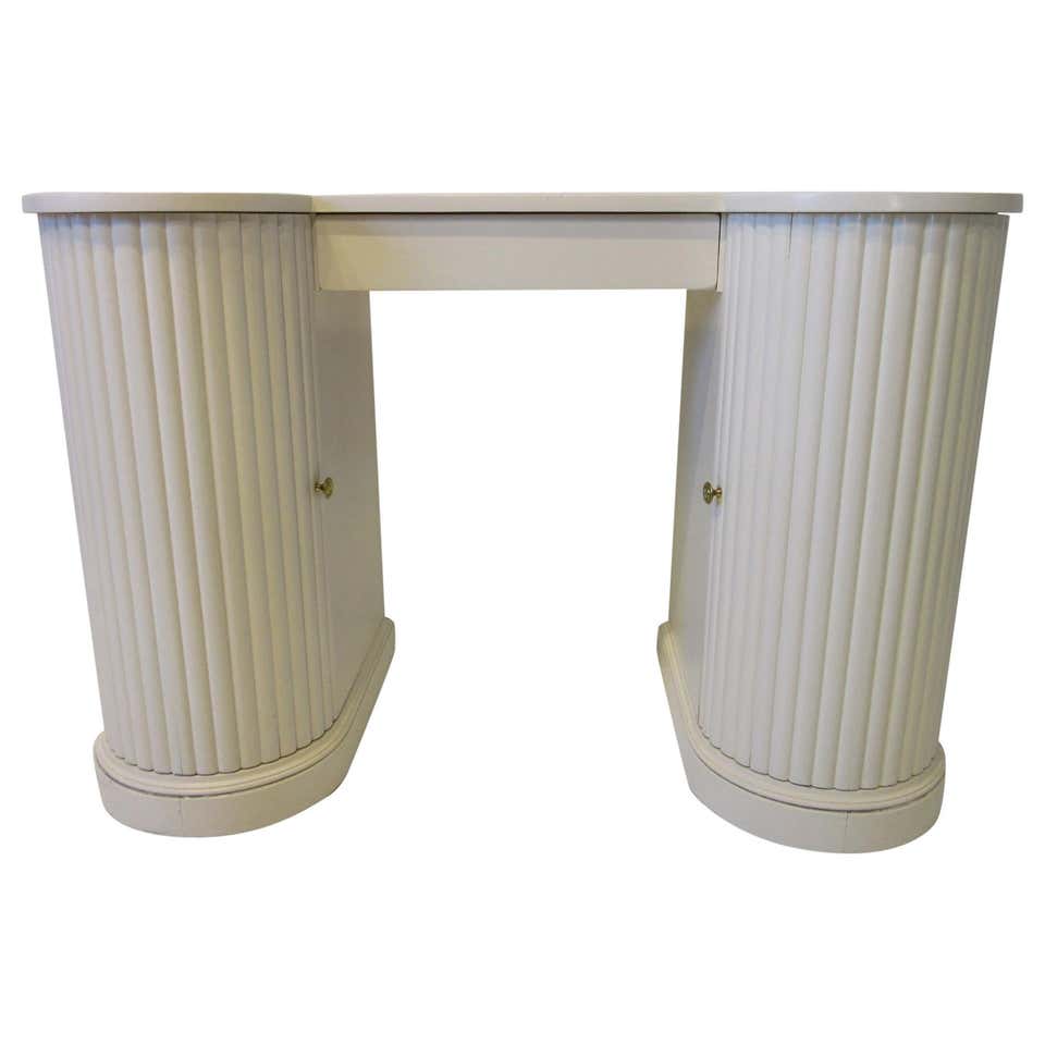 Double Pedestal Column Regency Vanity / Writing Desk by Kittinger at ...