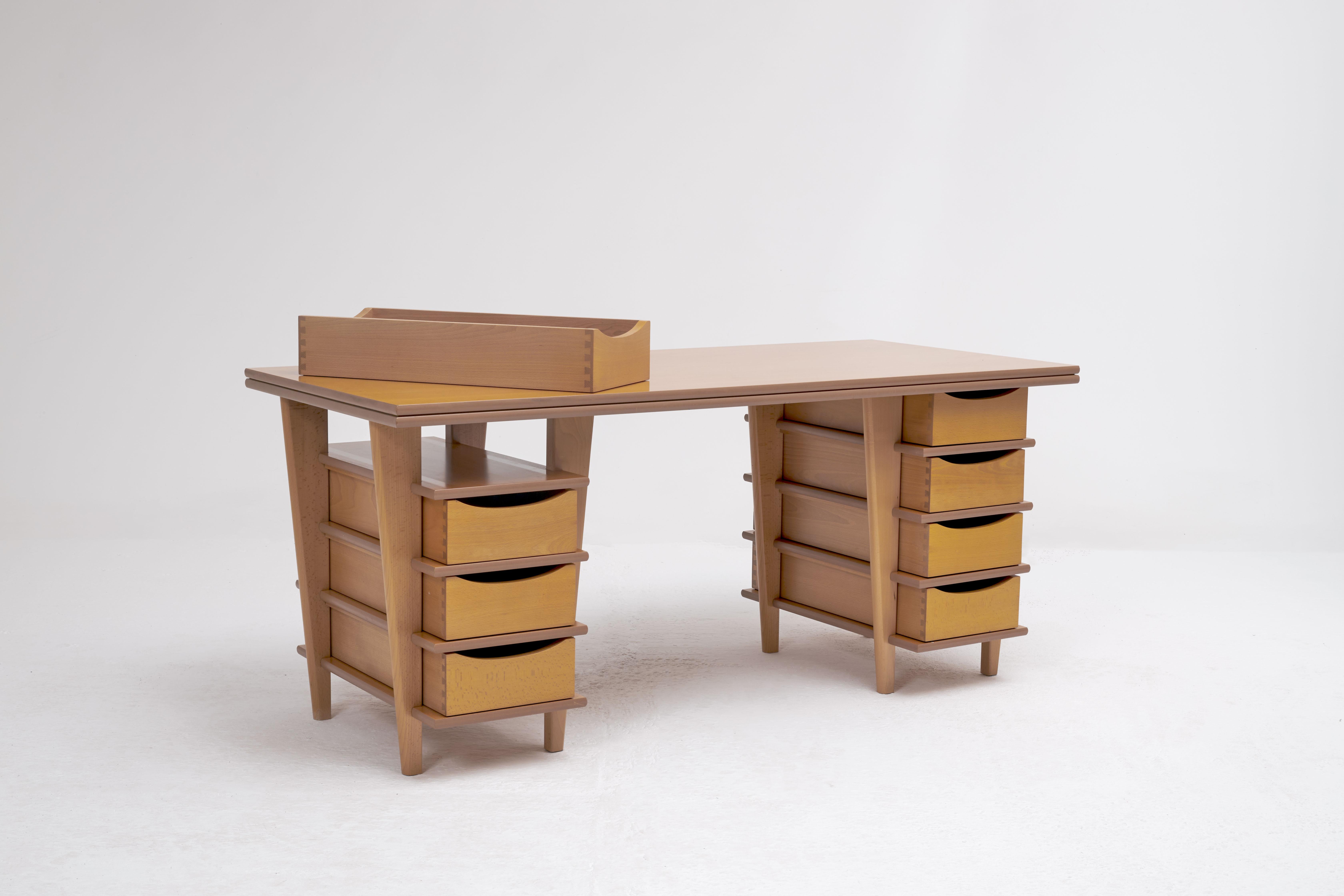 Post-Modern Double Pedestal Desk Designed by Terence Conran, circa 1990’s