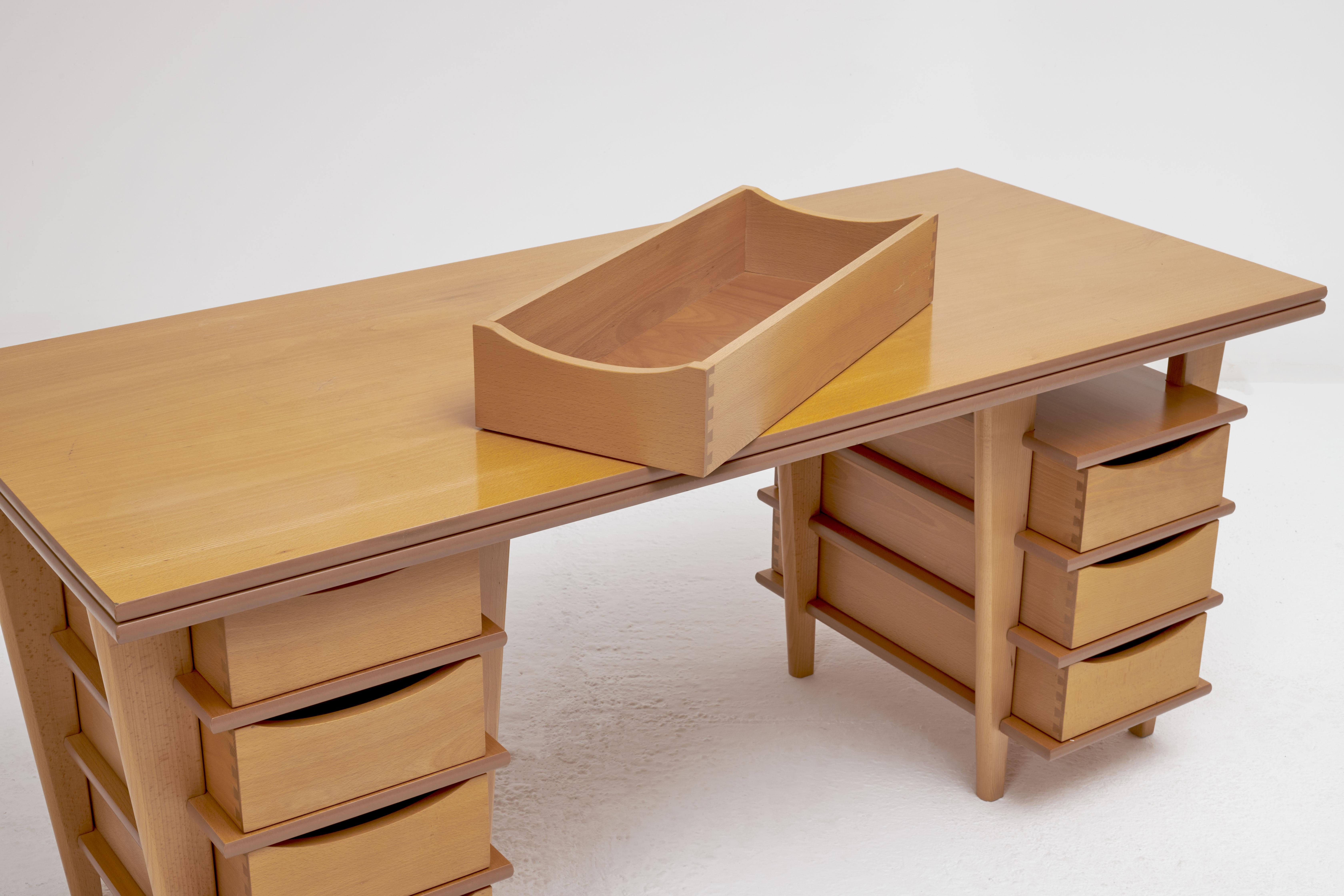 Double Pedestal Desk Designed by Terence Conran, circa 1990’s In Good Condition In London, GB