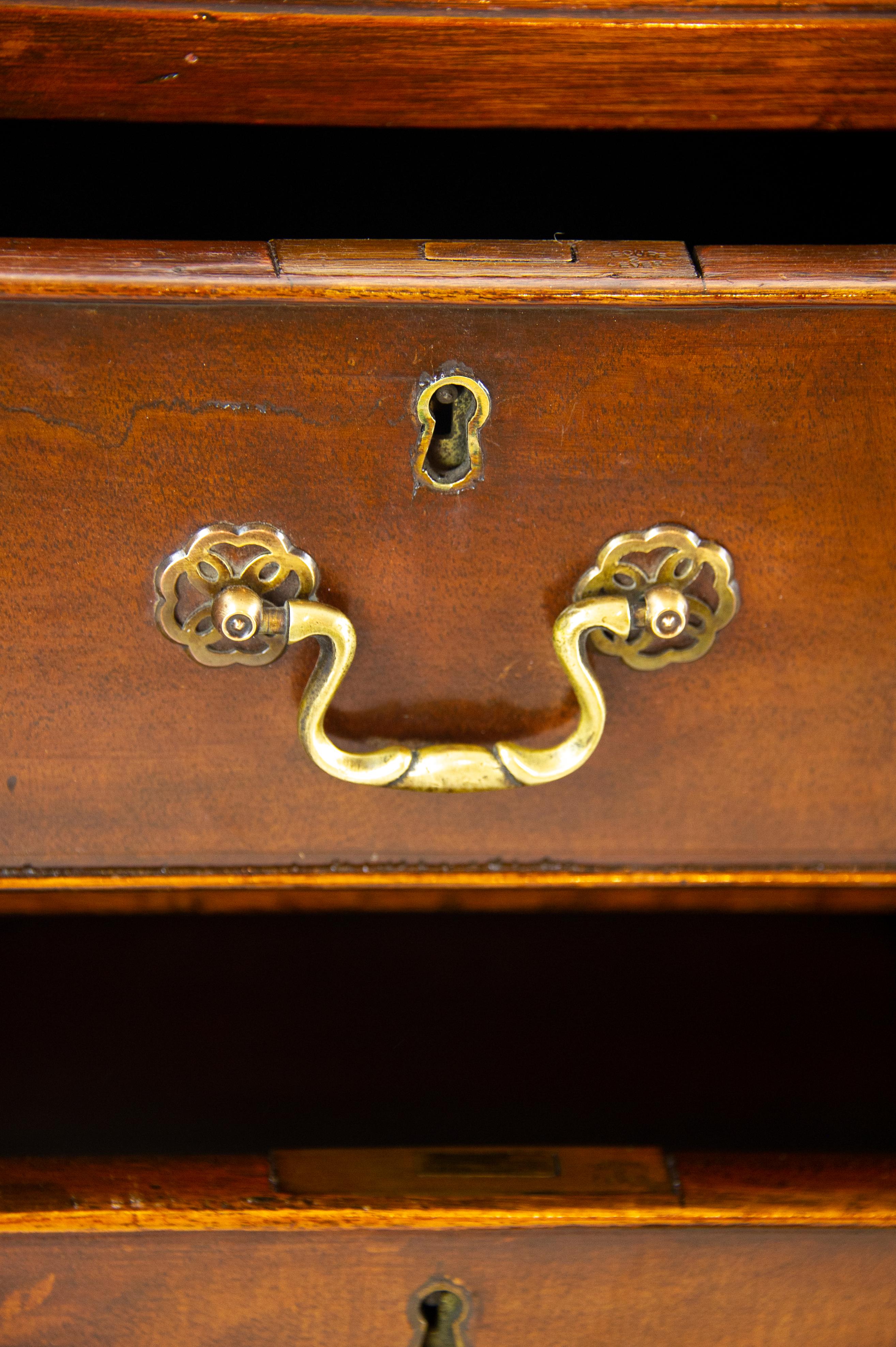 Double Pedestal Desk, Walnut Desk, Leather Top, Scotland, 1920, Antiques, B1283 1