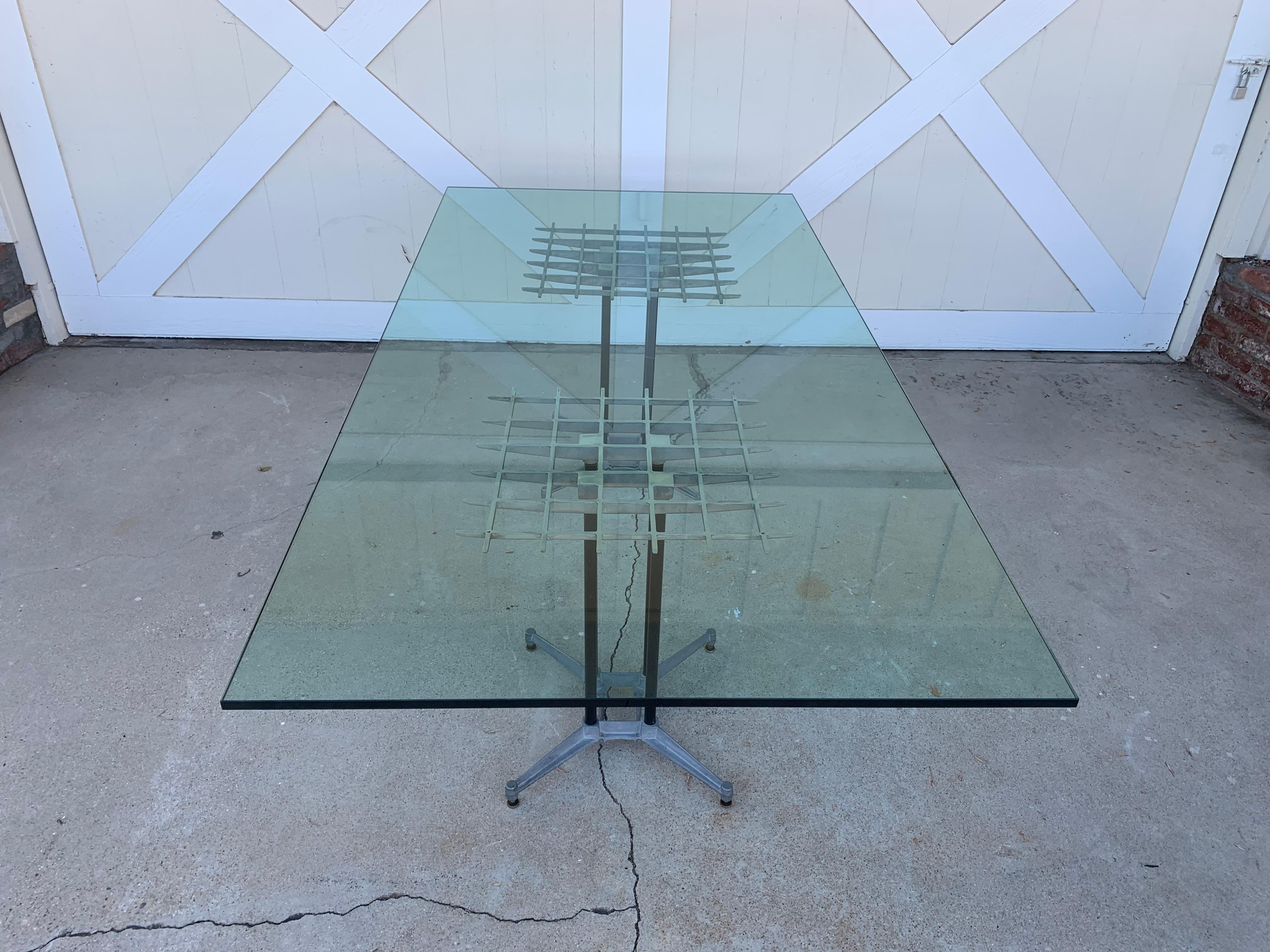 Double Pedestal Dining Table by Robert Josten In Good Condition In Los Angeles, CA