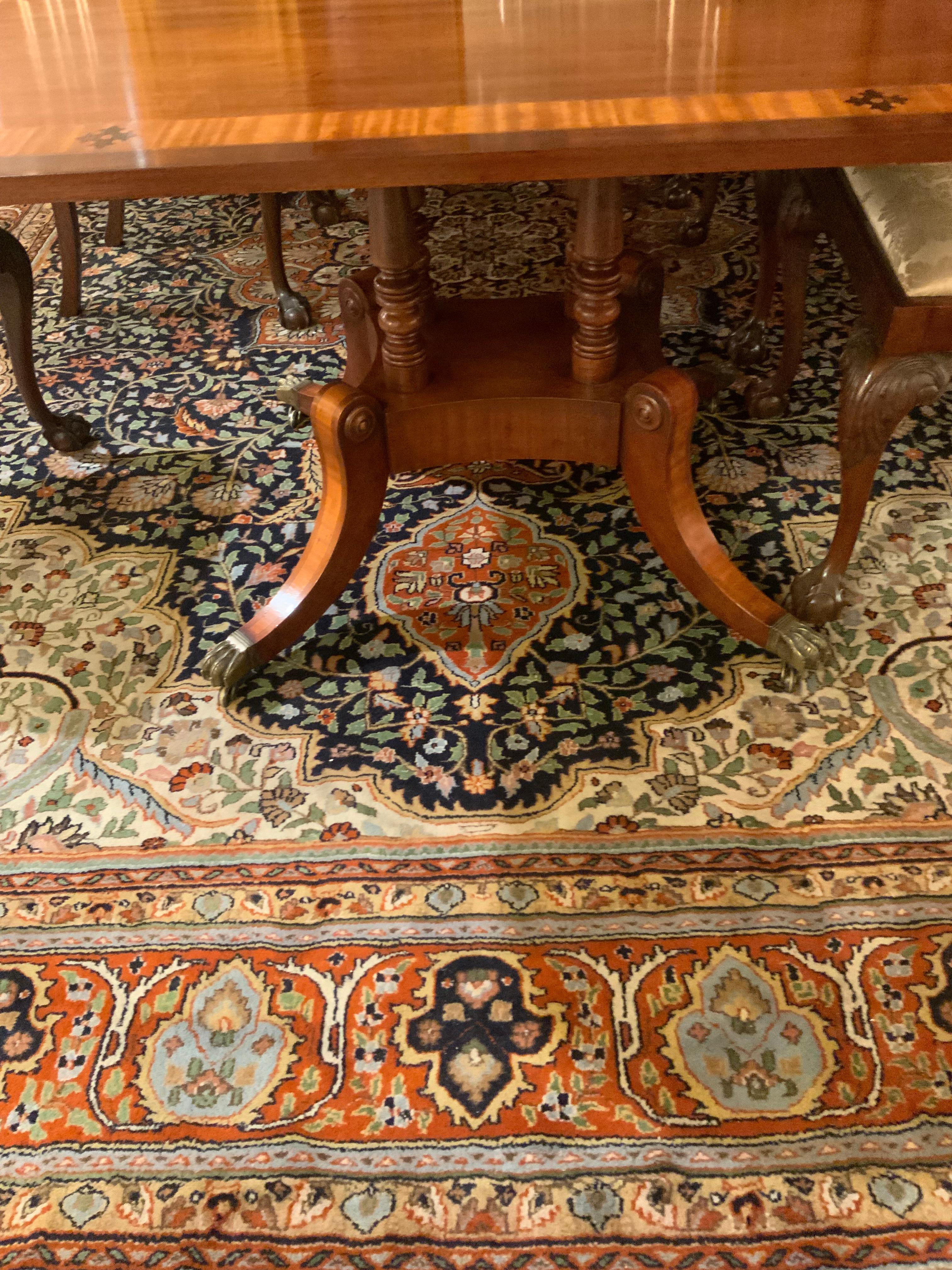 XIXe siècle Table de salle à manger à double piédestal de style George III anglais en vente