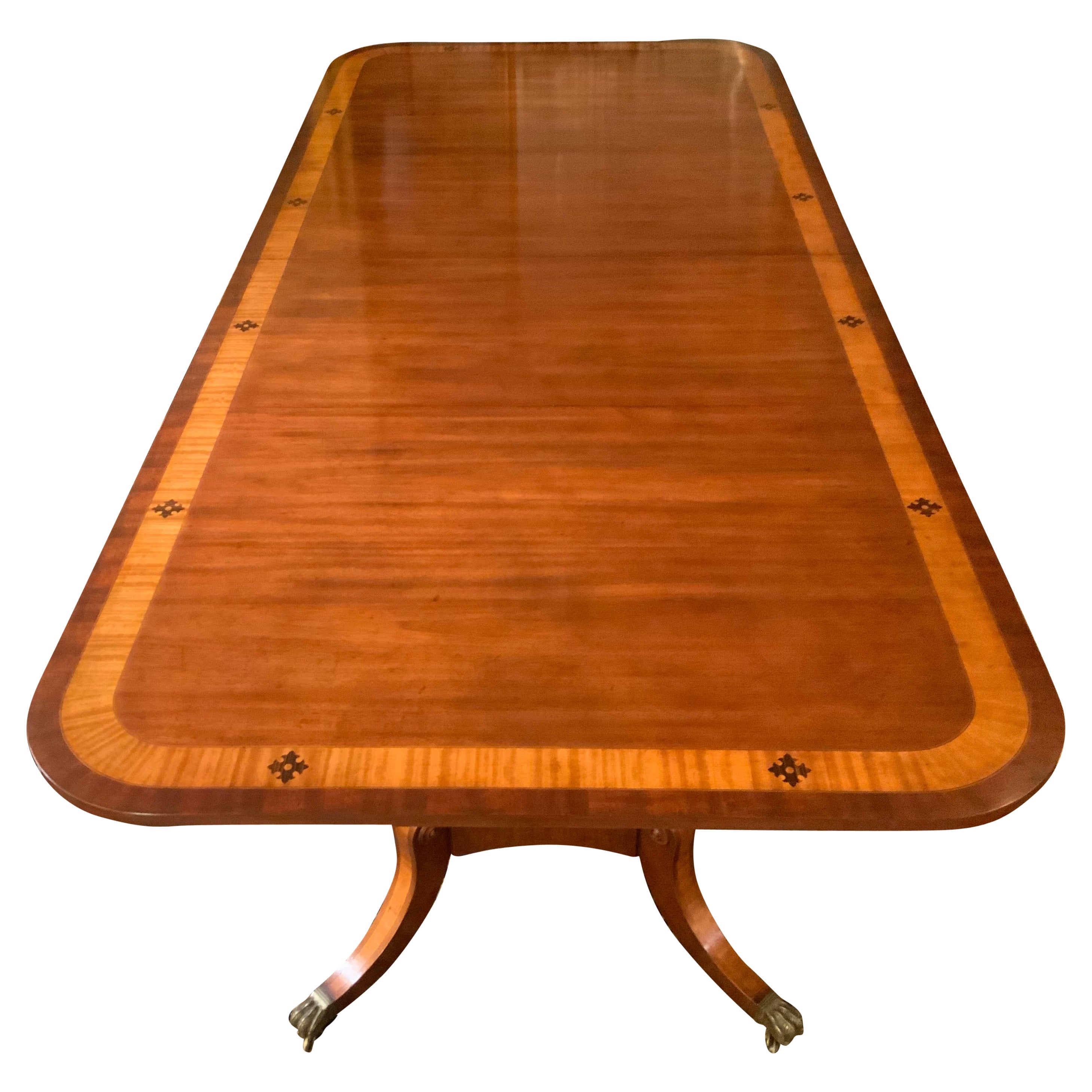 Table de salle à manger à double piédestal de style George III anglais en vente