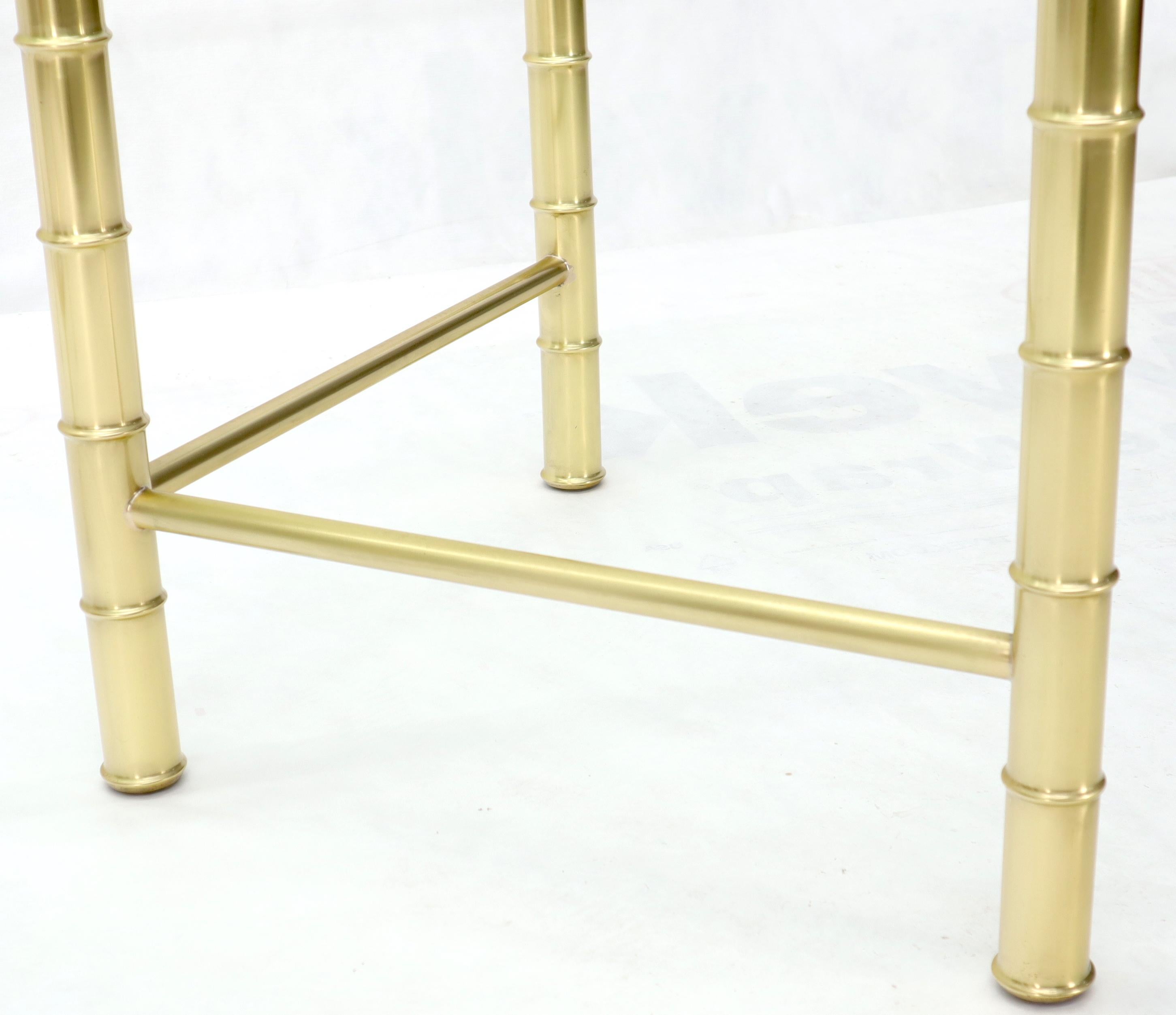 Double Pedestal Faux Brass Bamboo Glass Top Dining Conference Table For Sale 2