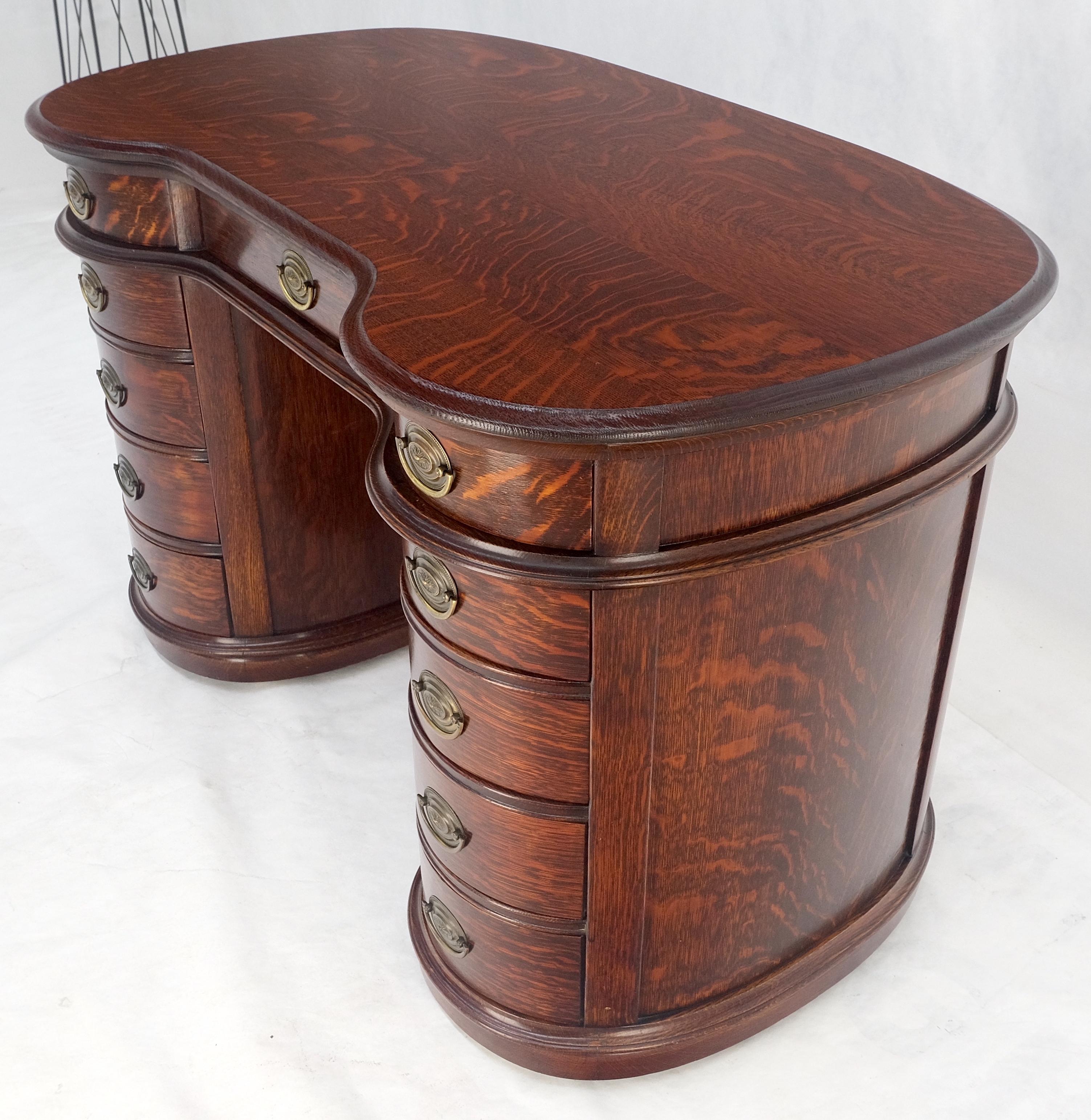 Bureau d'écriture à double piédestal en Oak Oak massif 10 tiroirs MINT ! en vente 4