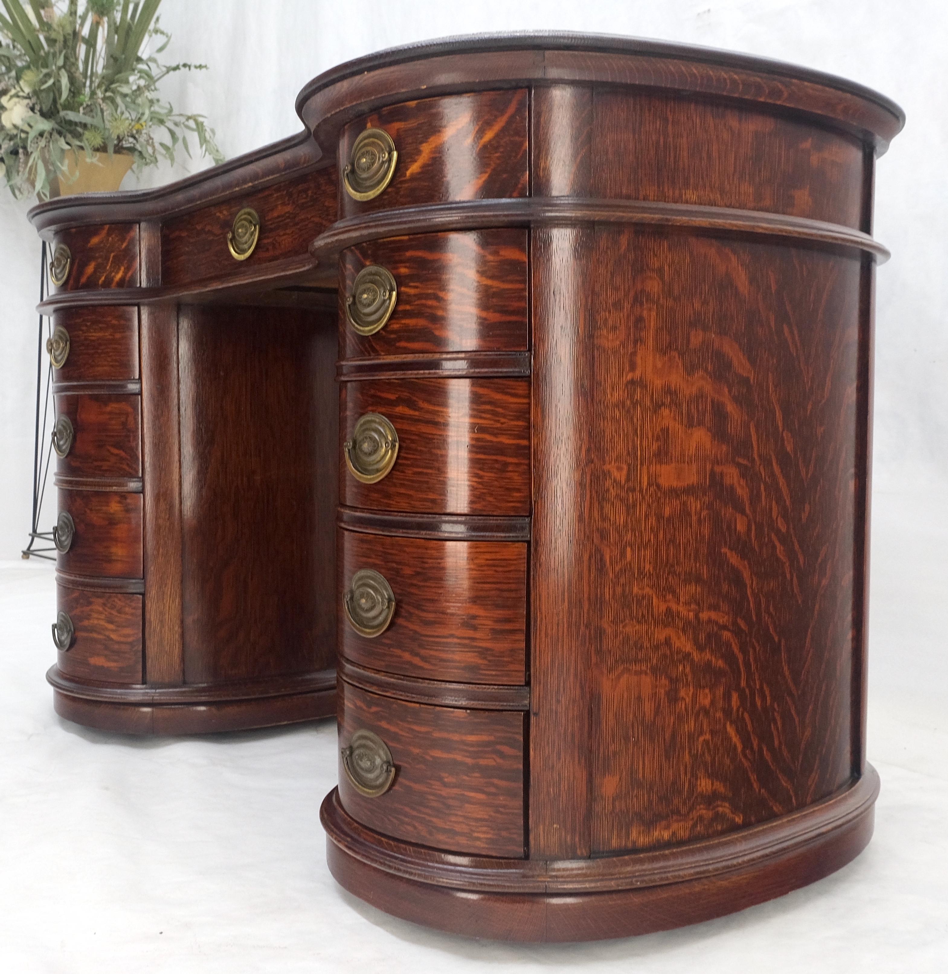 Bureau d'écriture à double piédestal en Oak Oak massif 10 tiroirs MINT ! en vente 5
