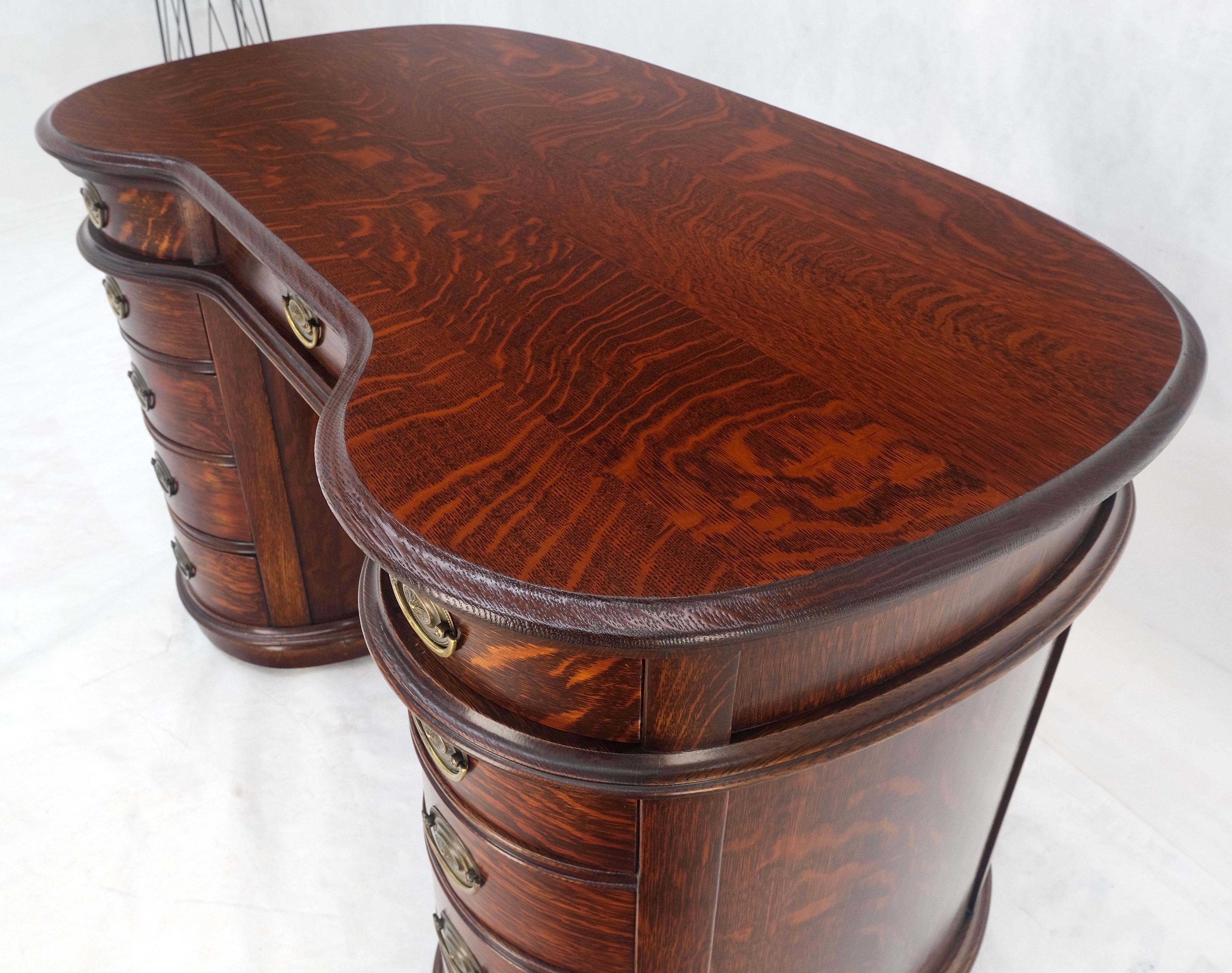 Bureau d'écriture à double piédestal en Oak Oak massif 10 tiroirs MINT ! en vente 6