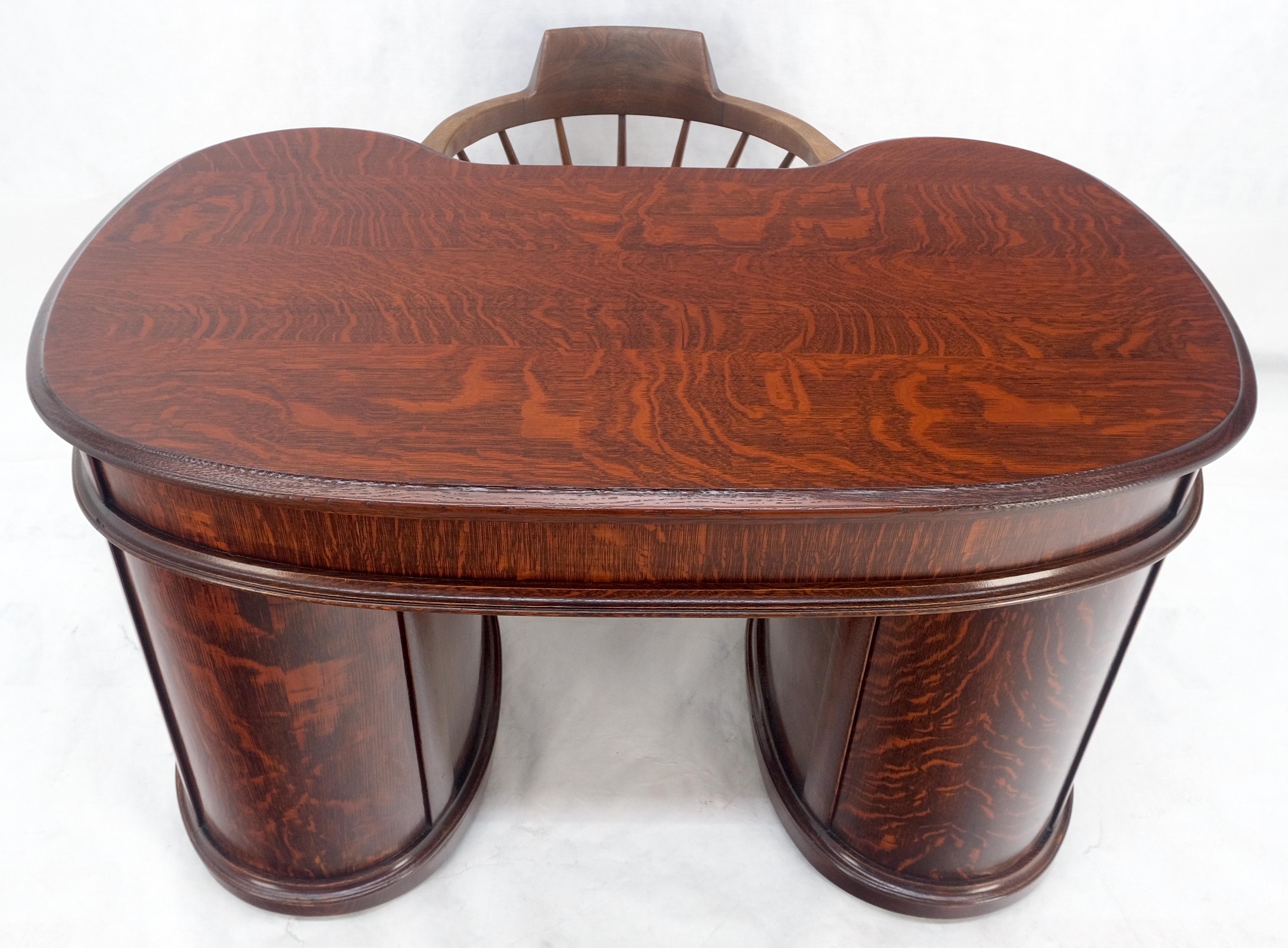 Bureau d'écriture à double piédestal en Oak Oak massif 10 tiroirs MINT ! en vente 10