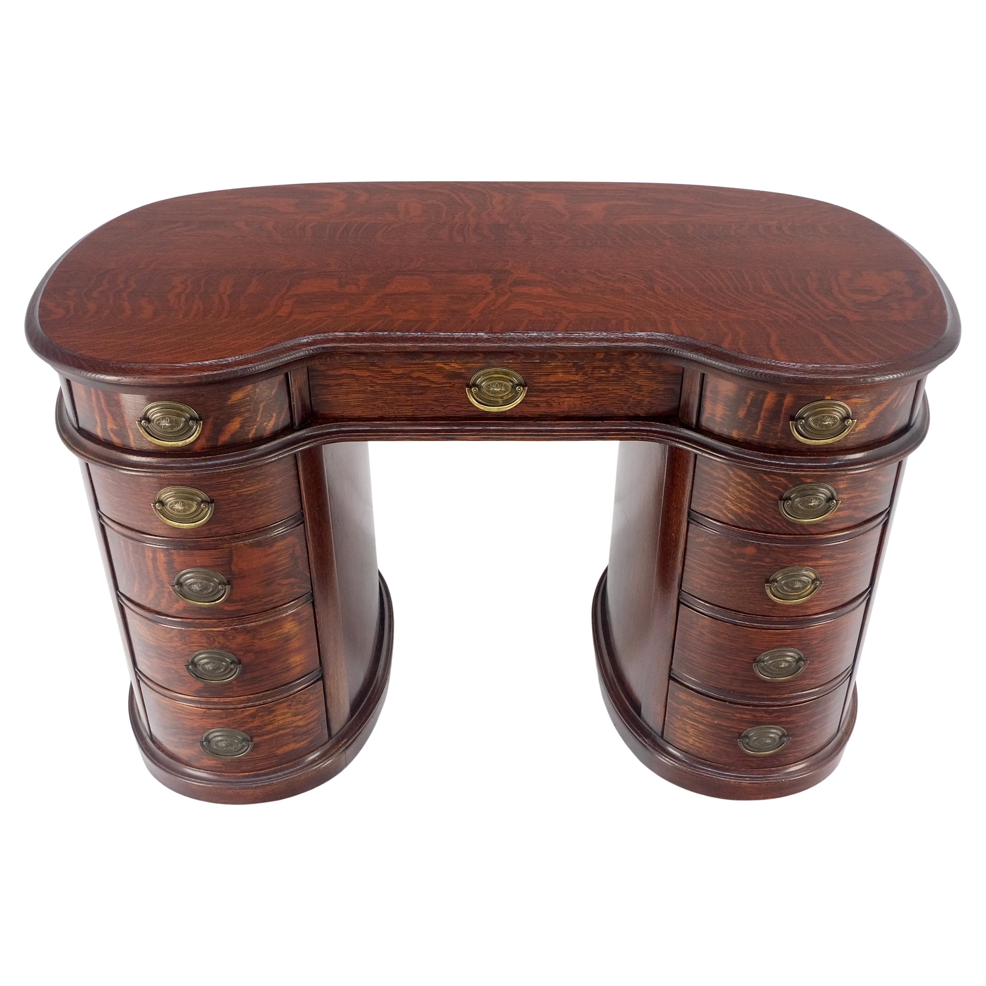 Américain Bureau d'écriture à double piédestal en Oak Oak massif 10 tiroirs MINT ! en vente