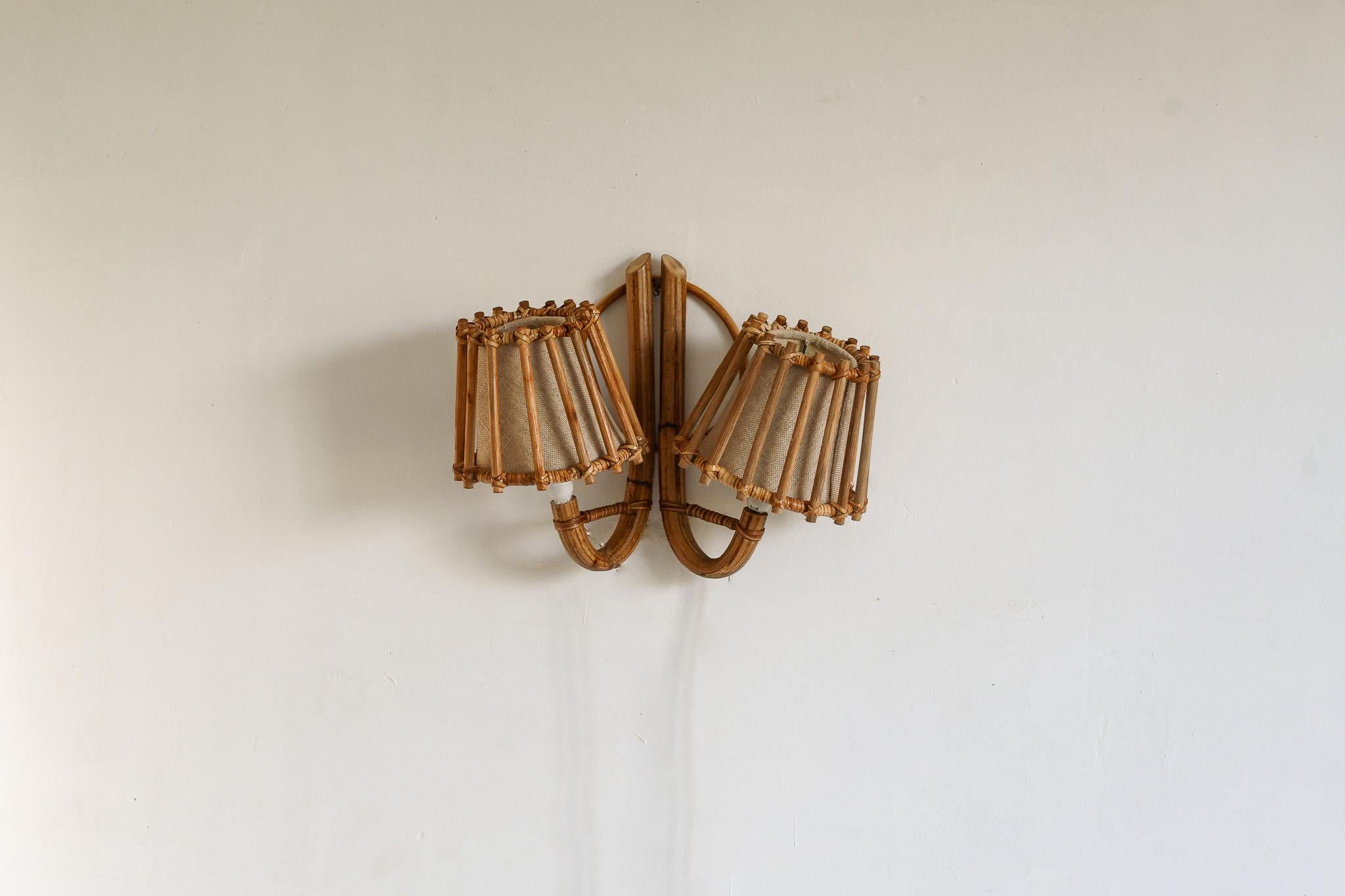 Lámpara de pared Doble Lápiz Reed scones Mid-century Modern en Bueno estado para la venta en Oxford, GB