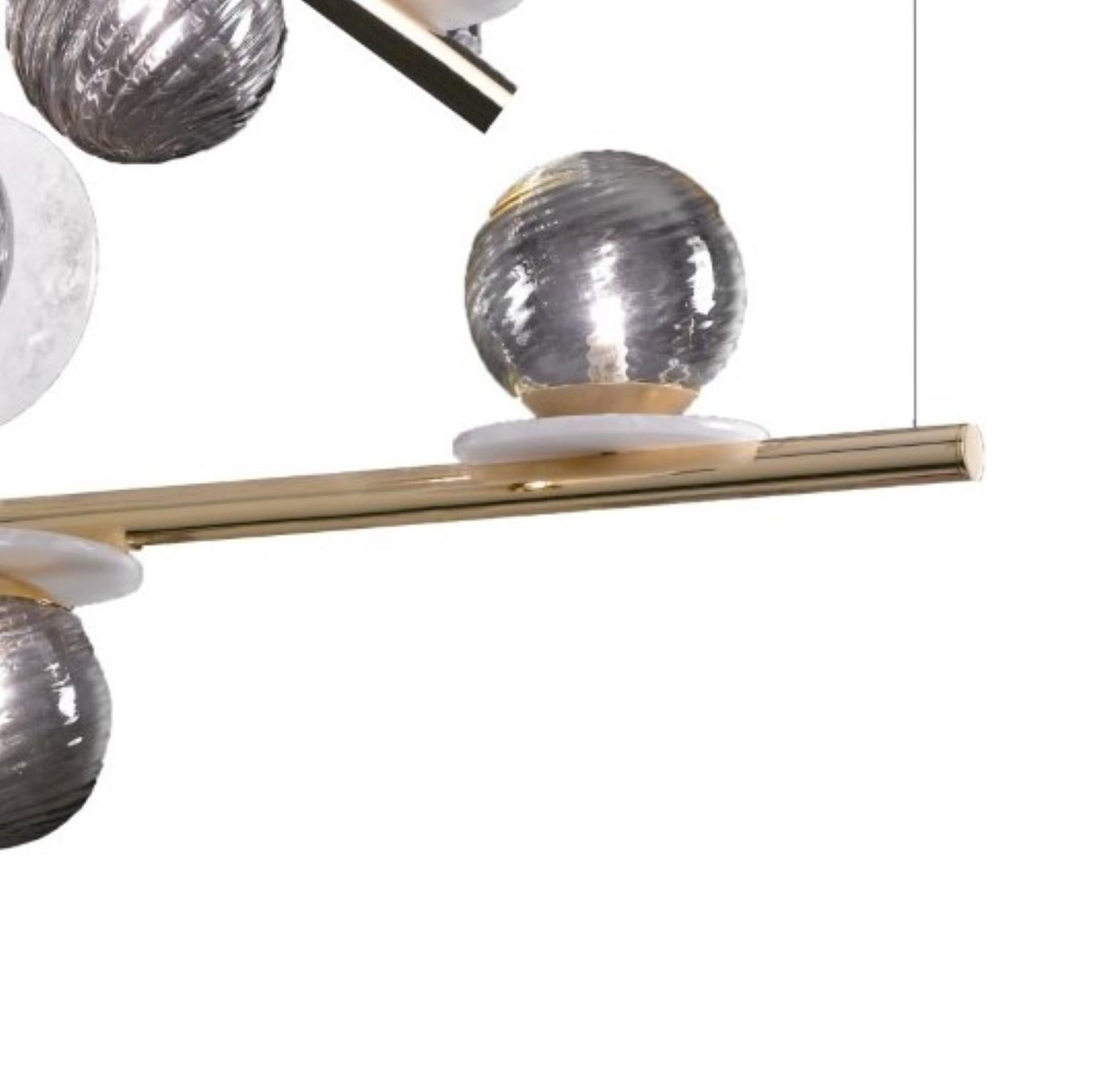 Modern Double Pendant Light by Alabastro Italiano For Sale