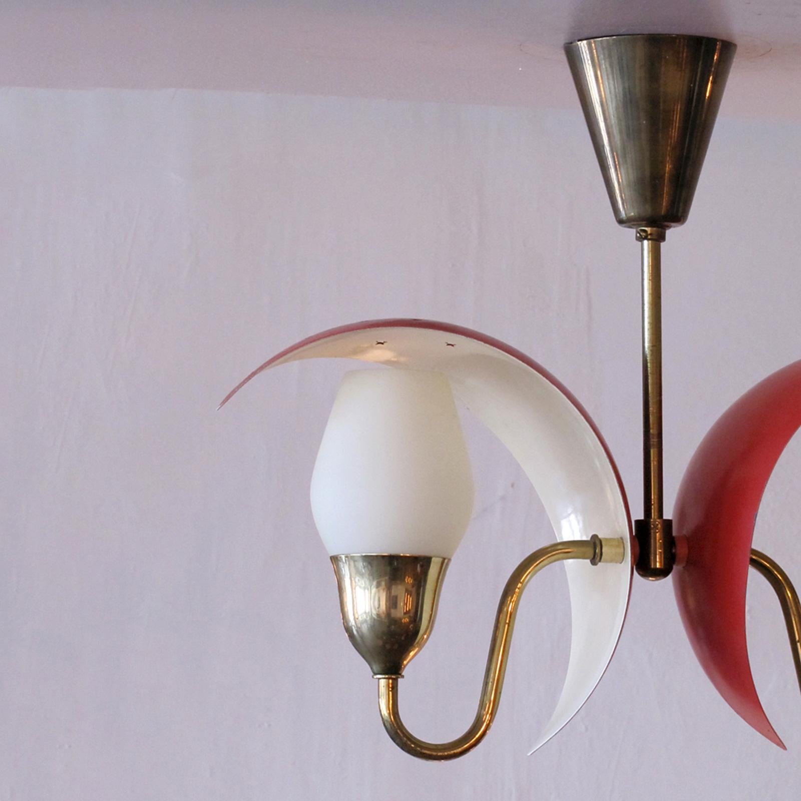 Double Pendant Light by Fog & Mørup, 1950 In Good Condition For Sale In Los Angeles, CA