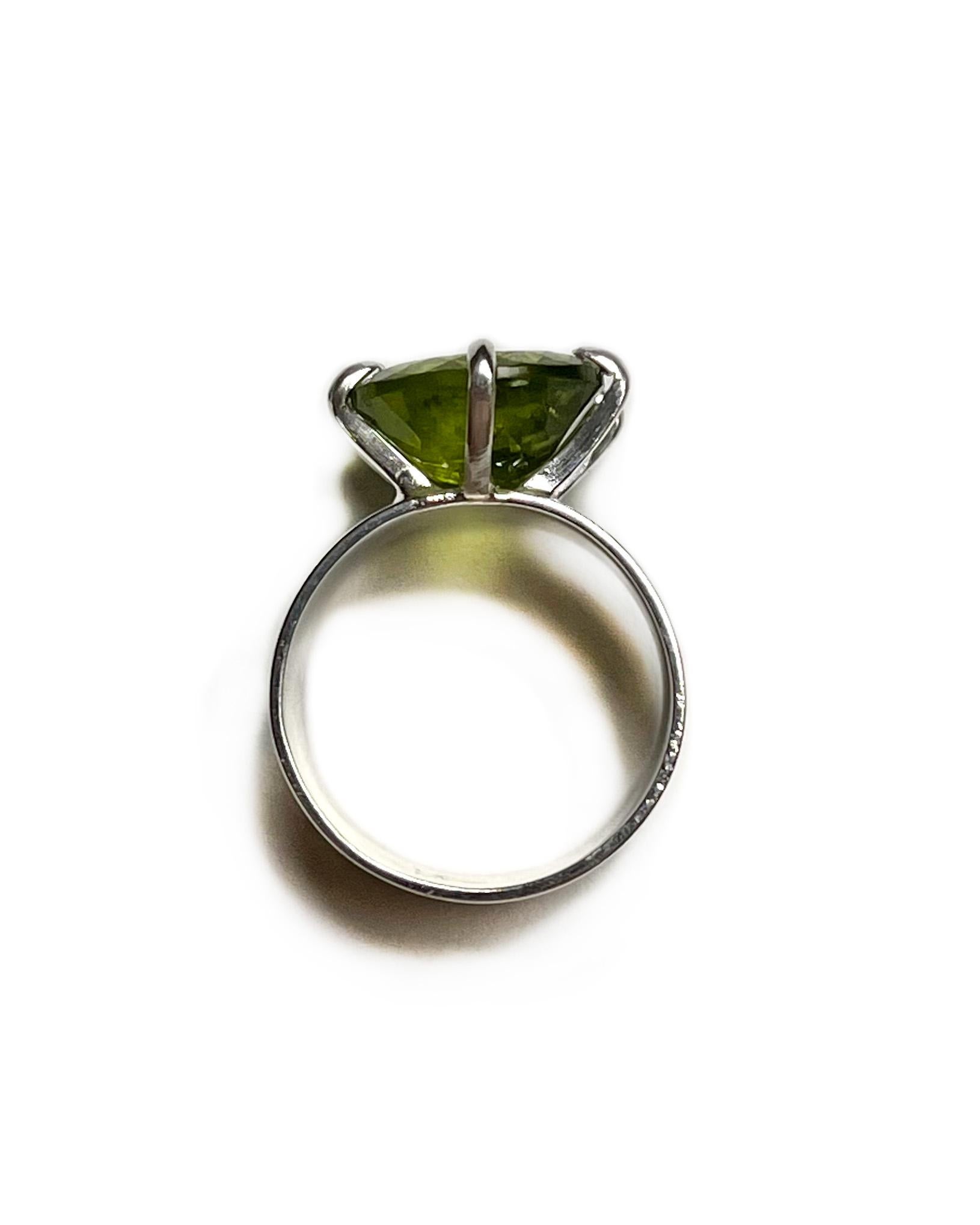 Double Peridot Ring in Sterling Silver 2