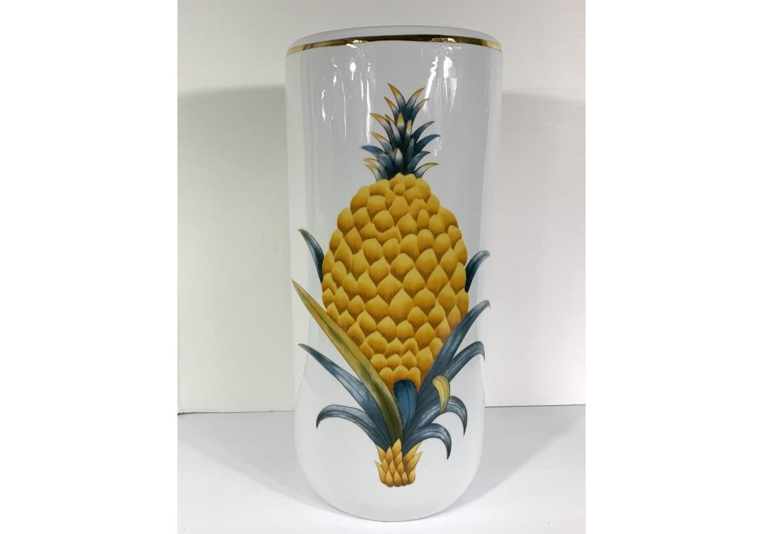 Double Pineapple Ceramic Umbrella Stand For Sale 1