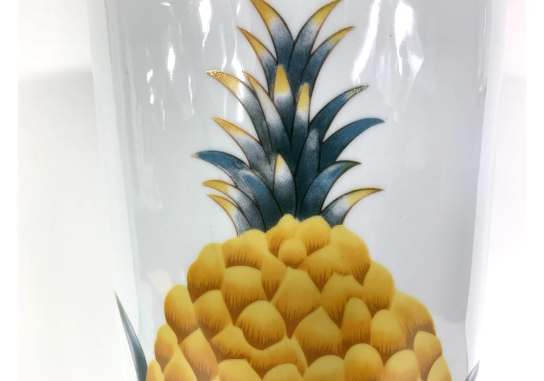 Double Pineapple Ceramic Umbrella Stand For Sale 4