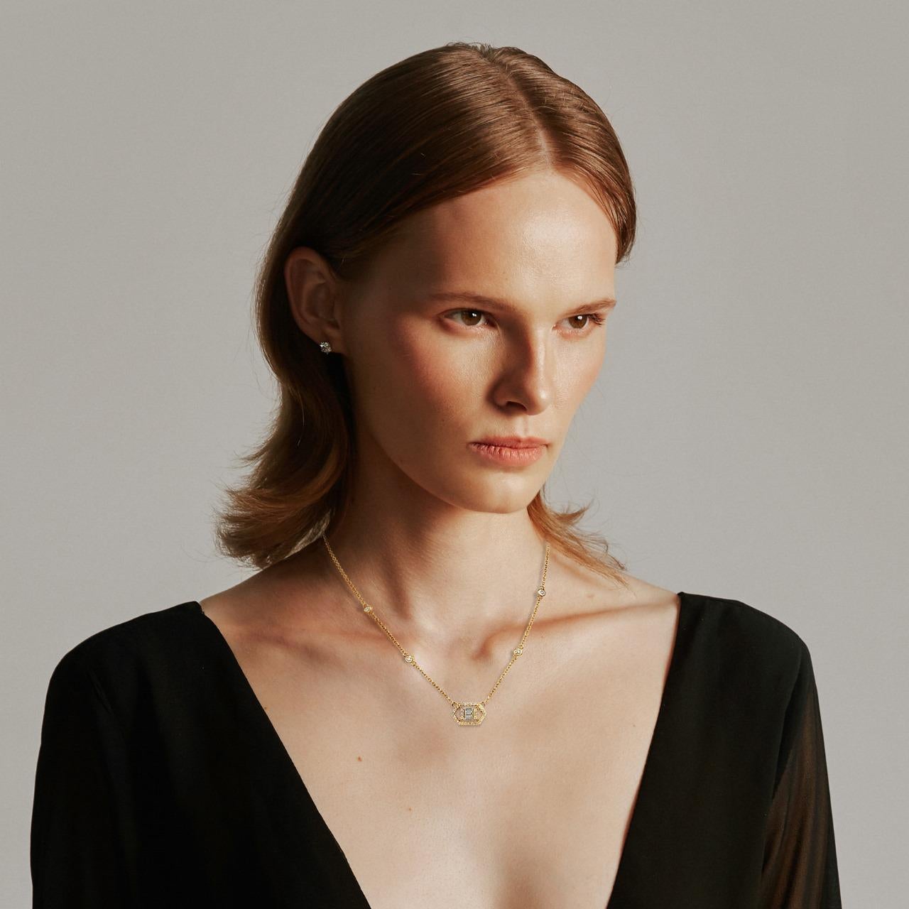Doppelt Roségold 18K Halskette mit Diamanten für sie (Moderne) im Angebot