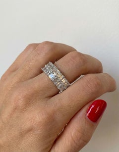 Double Platinum Diamond Half-Eternity Band
