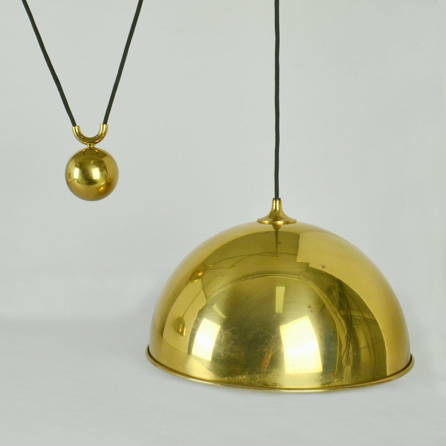 German Double 'Posa' Counterbalance Brass Pendant by Florian Schulz