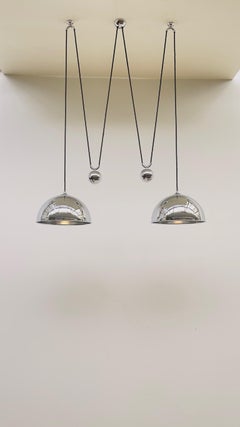 Colgante doble «Posa» en versión cromada, de Florian Schulz, Alemania, década de 1960