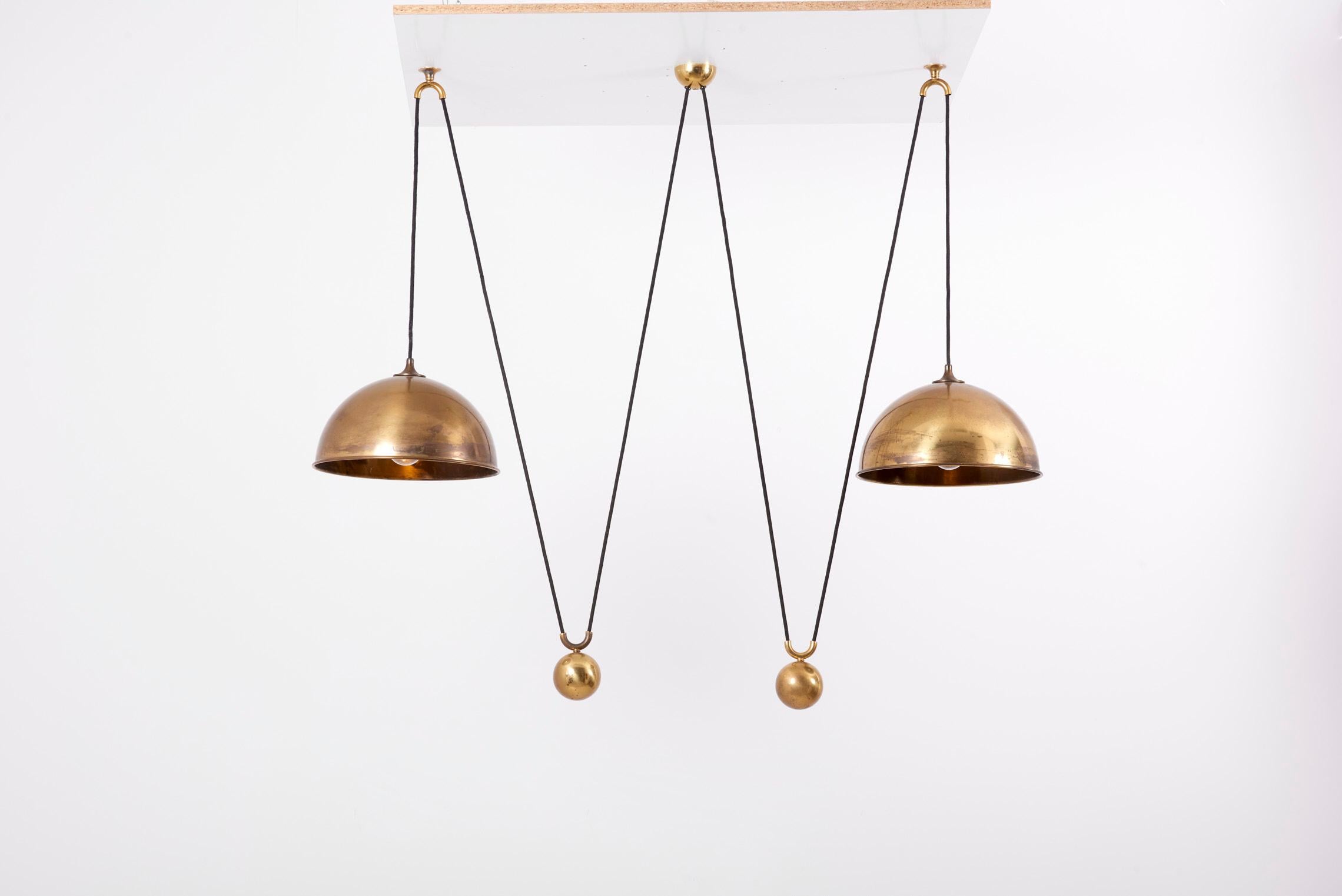Double Posa Pendant Lamp with Side Counter Weights by Florian Schulz, 1970s 4