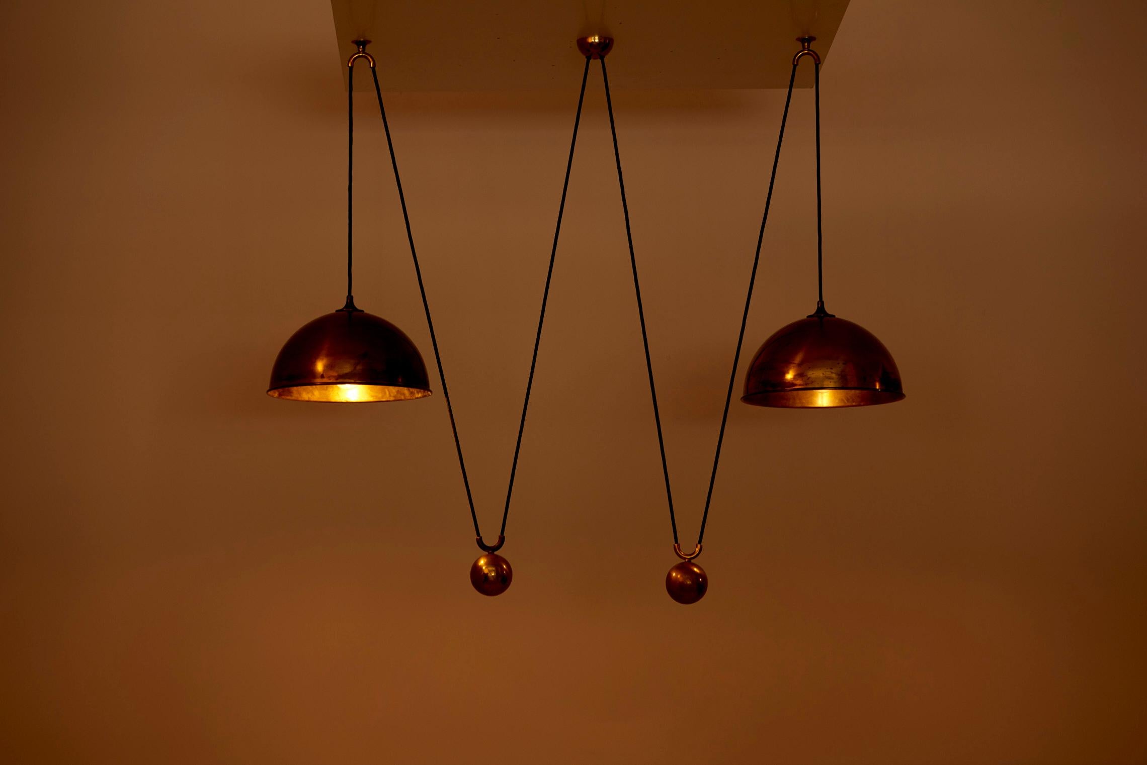 Double Posa Pendant Lamp with Side Counter Weights by Florian Schulz, 1970s 6