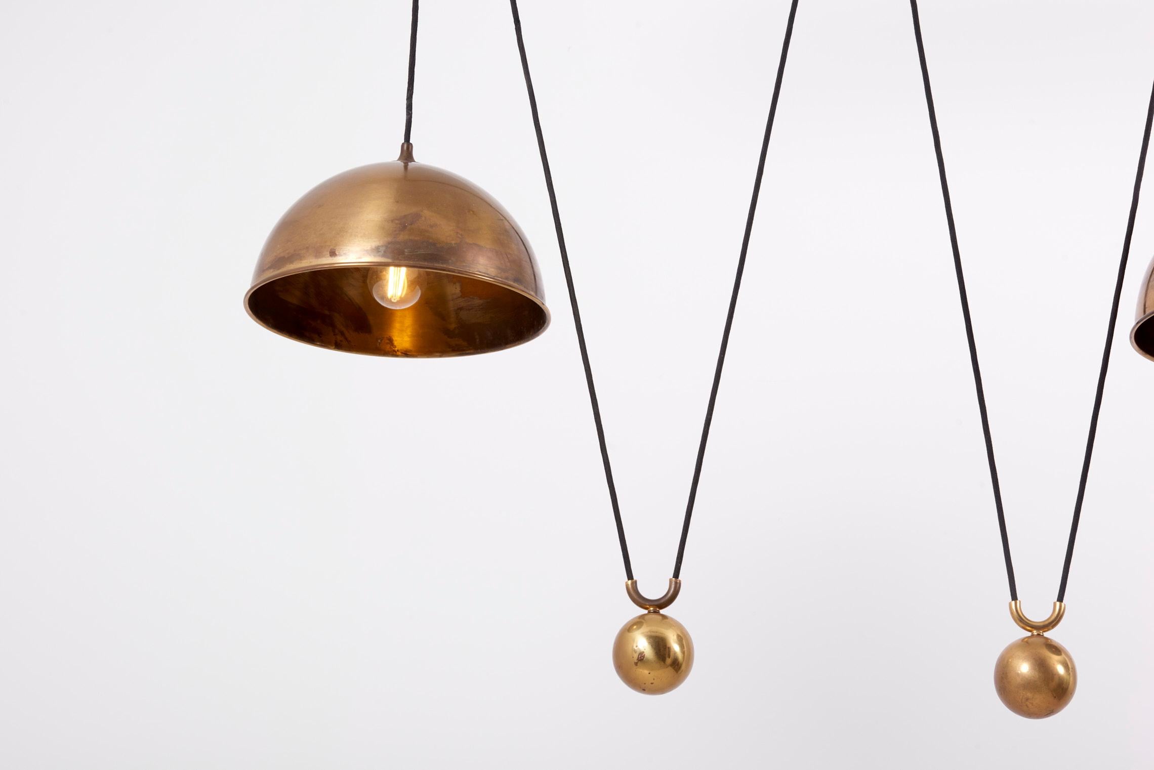 Double Posa Pendant Lamp with Side Counter Weights by Florian Schulz, 1970s 8