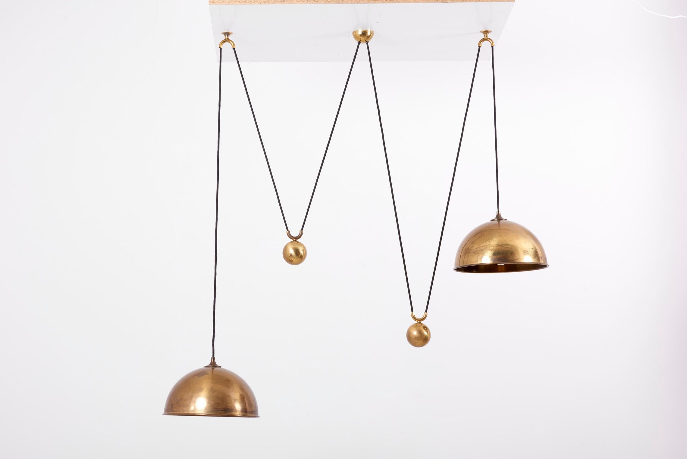 Late 20th Century Double Posa Pendant Lamp with Side Counter Weights by Florian Schulz, 1970s