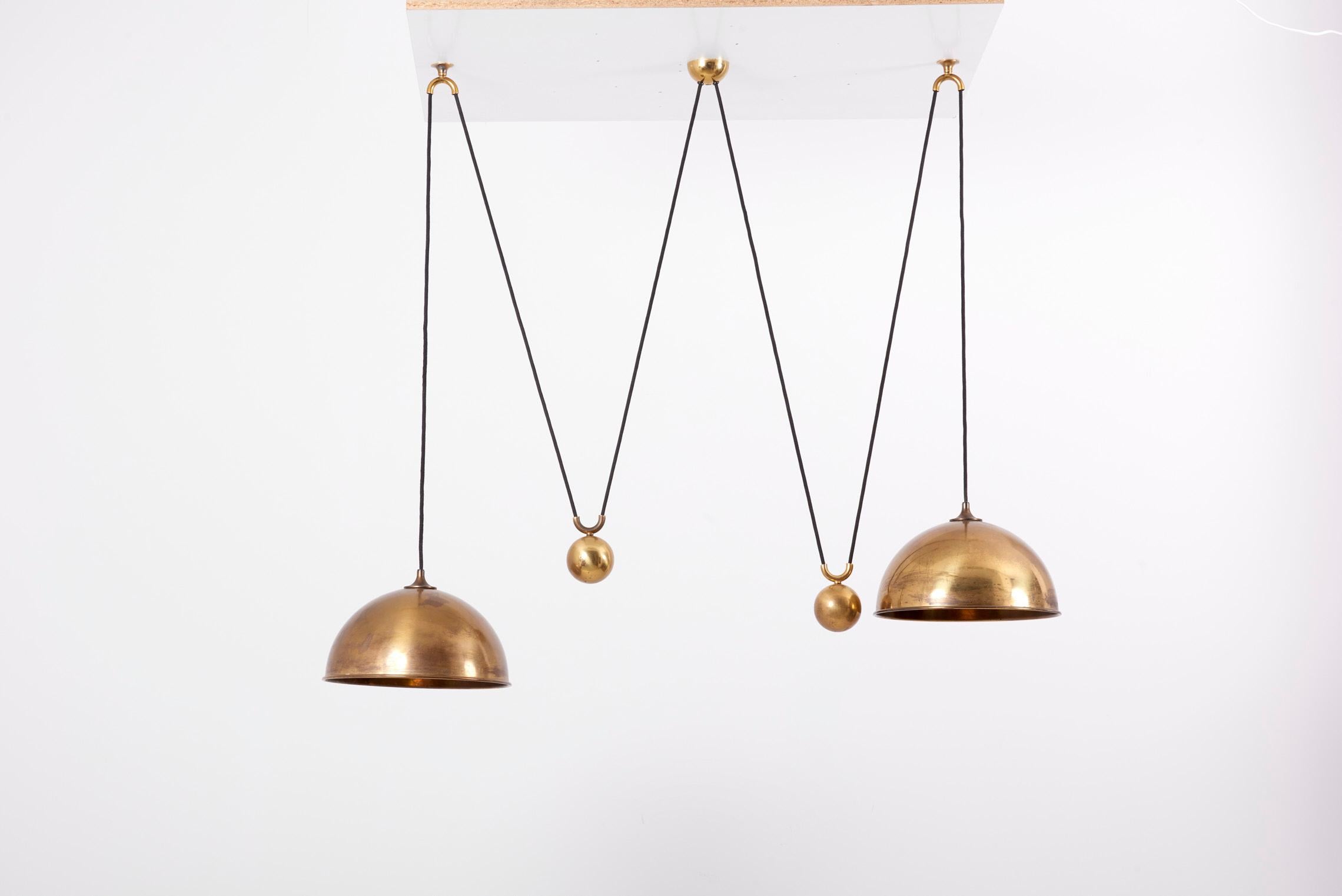 Double Posa Pendant Lamp with Side Counter Weights by Florian Schulz, 1970s 1