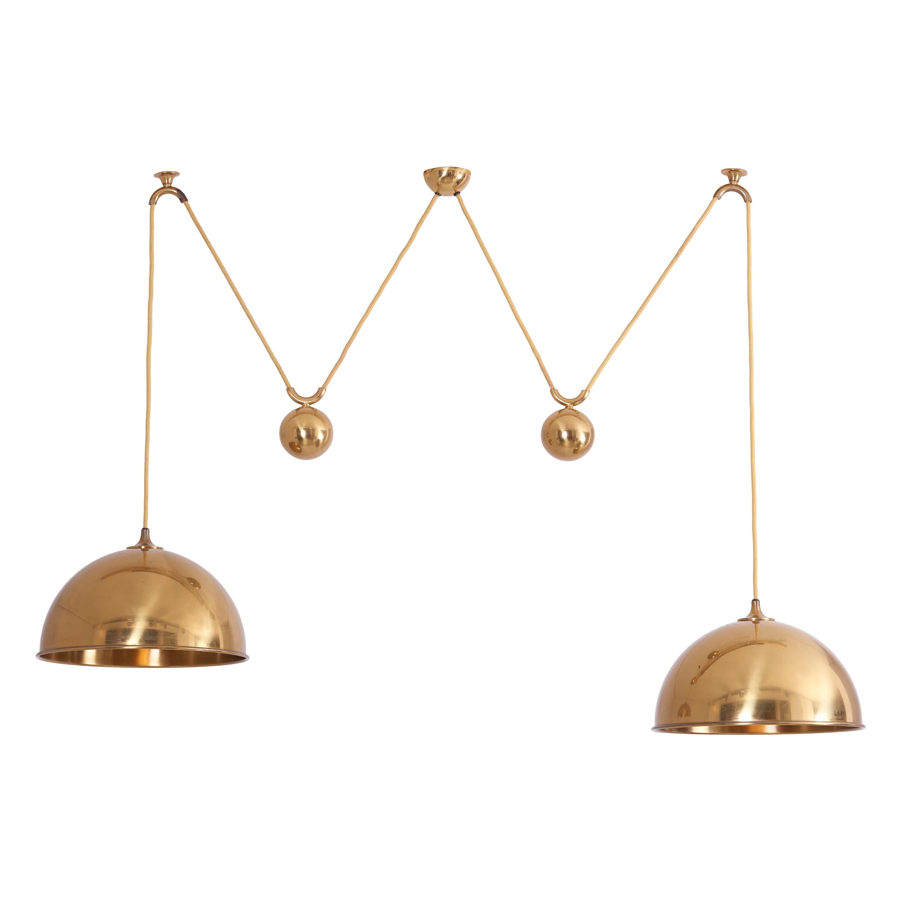 Double Posa Pendant Lamp with Side Counter Weights by Florian Schulz, 1970s