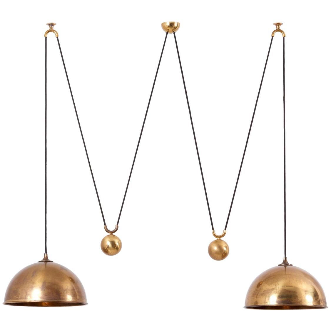 Double Posa Pendant Lamp with Side Counter Weights by Florian Schulz, 1970s