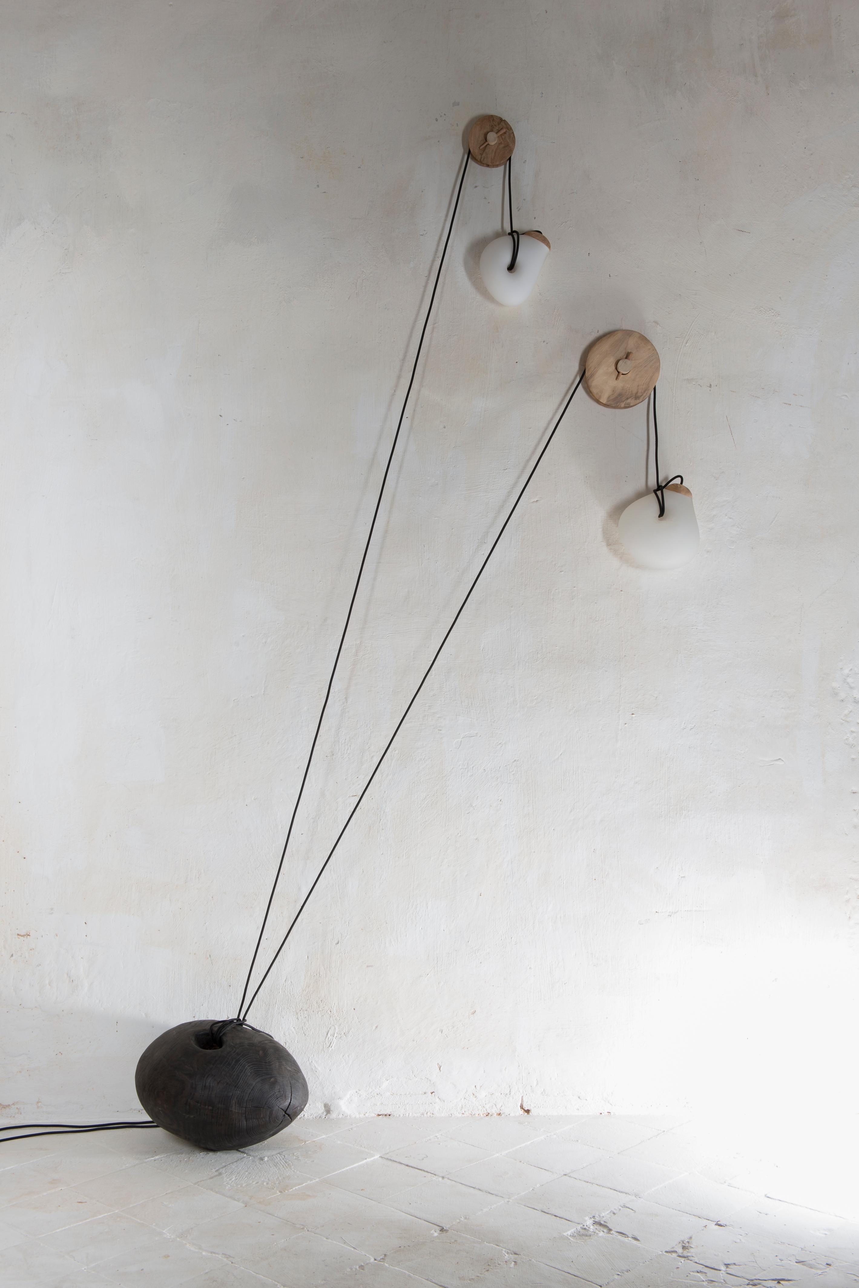 French Counterbalance Spherical Base Contemporary Light Sculpture by Jérôme Pereira For Sale