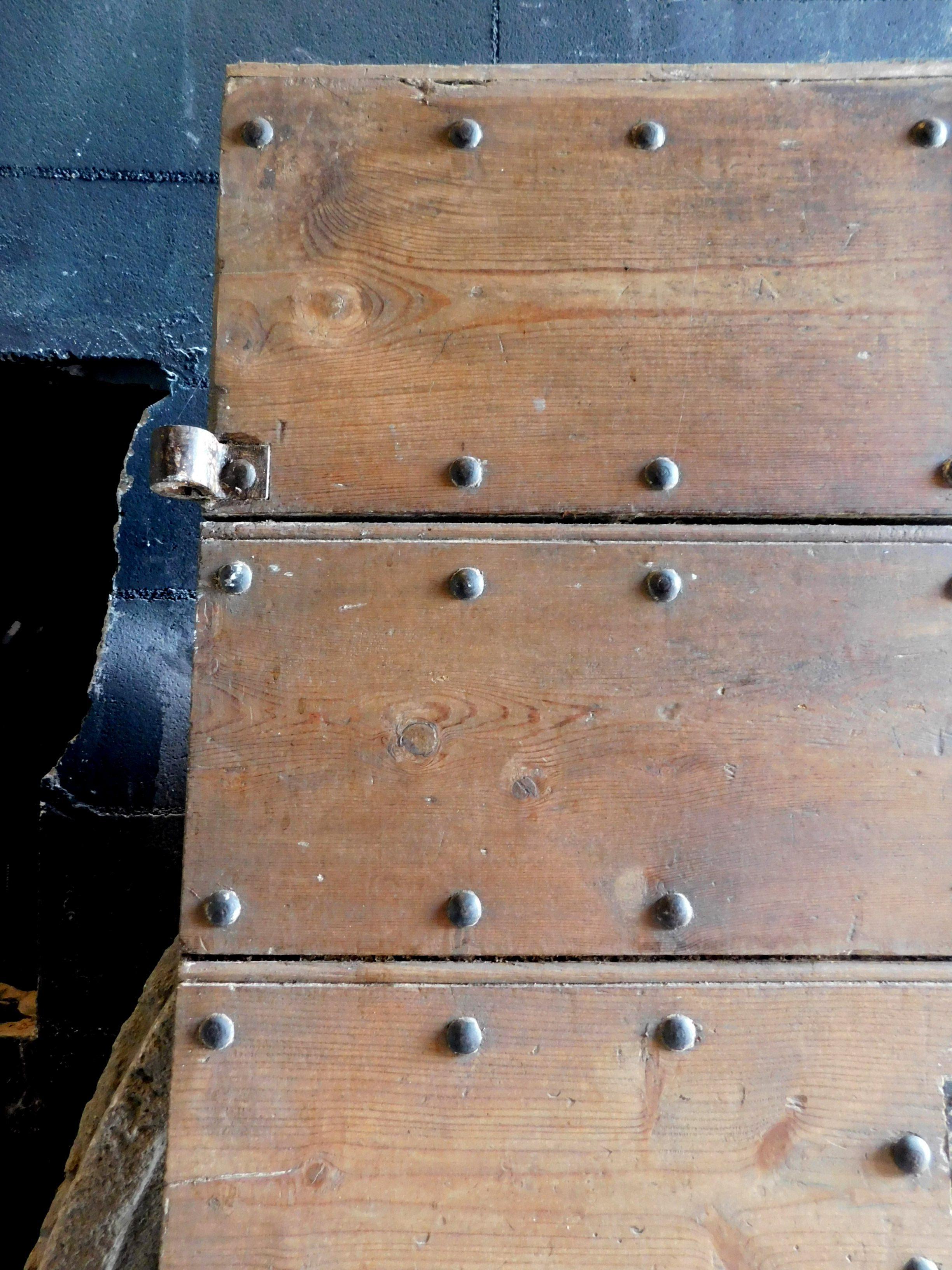 Double Prison Door in Wood and Iron, Nails & Bolts, 19th Century Italy For Sale 9