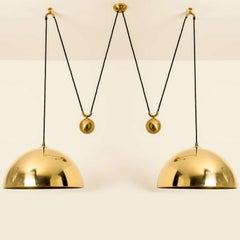 Double Pull Brass Pendant Light by Florian Schulz