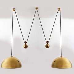 Double Pull Brass Pendant Light by Florian Schulz