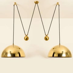 Double Pull Brass Pendant Light by Florian Schulz