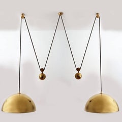 Double Pull Brass Pendant Light by Florian Schulz