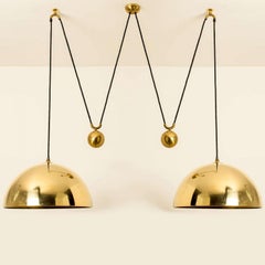 Double Pull Brass Pendant Light by Florian Schulz