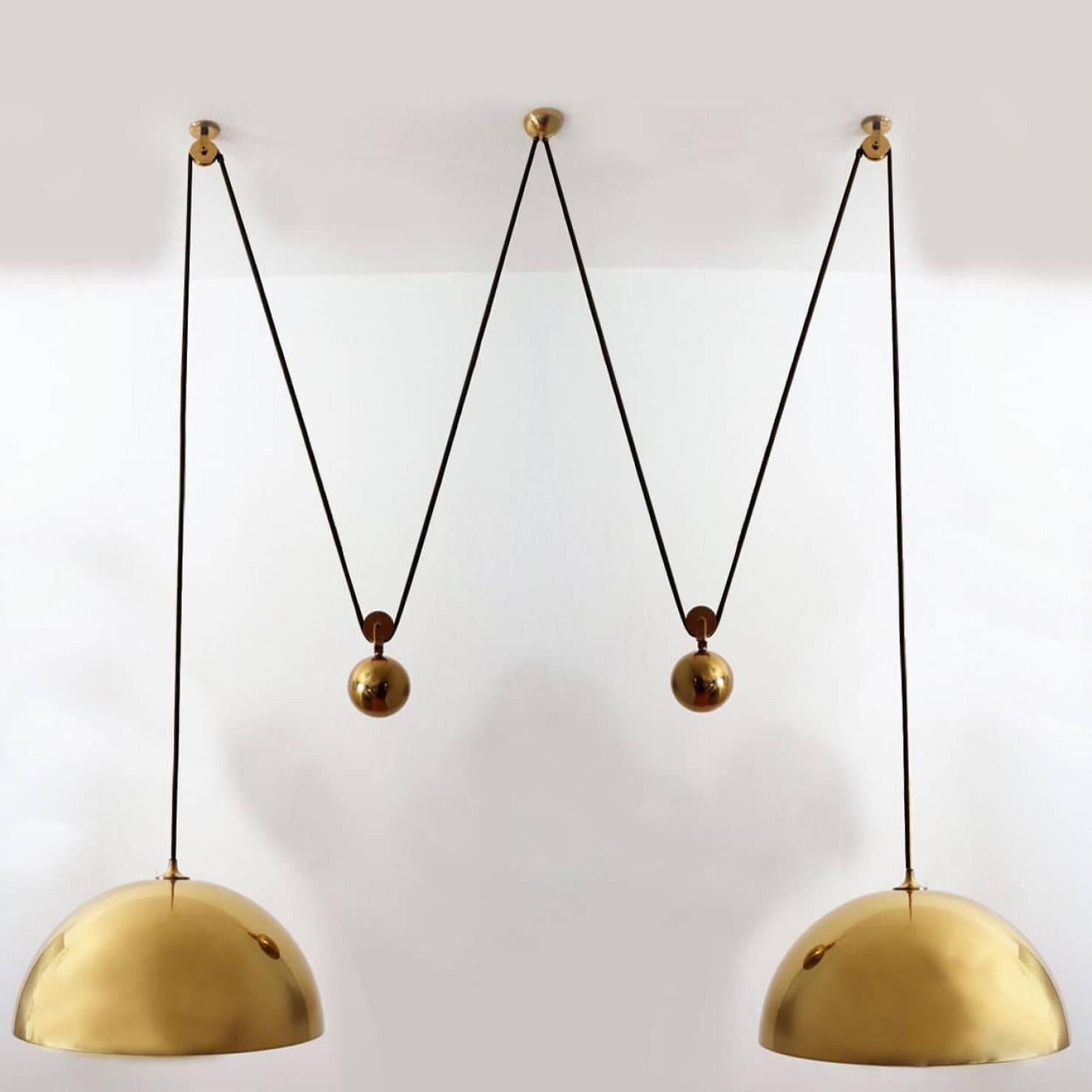 Lámpara colgante Double Pull Brass de Florian Schulz Moderno en venta
