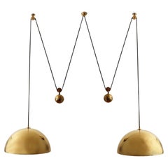 Double Pull Brass Pendant Light by Florian Schulz