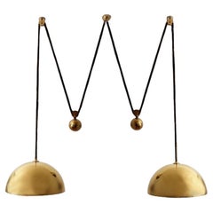 Double Pull Brass Pendant Light by Florian Schulz