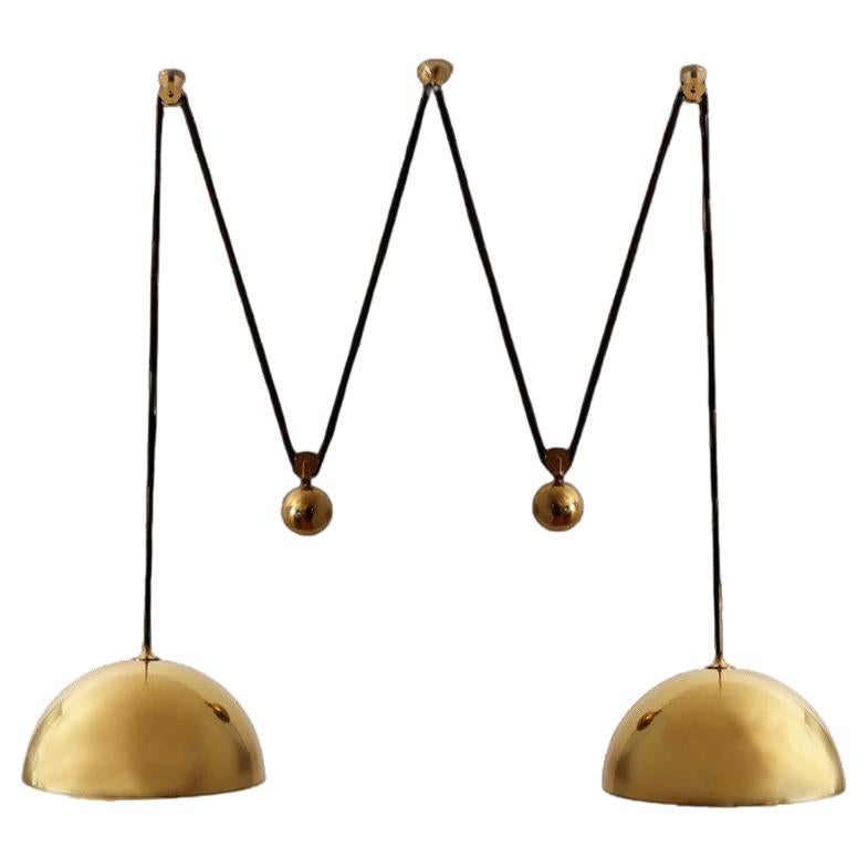 Double Pull Brass Pendant Light by Florian Schulz