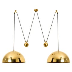 Double Pull Brass Pendant Light by Florian Schulz