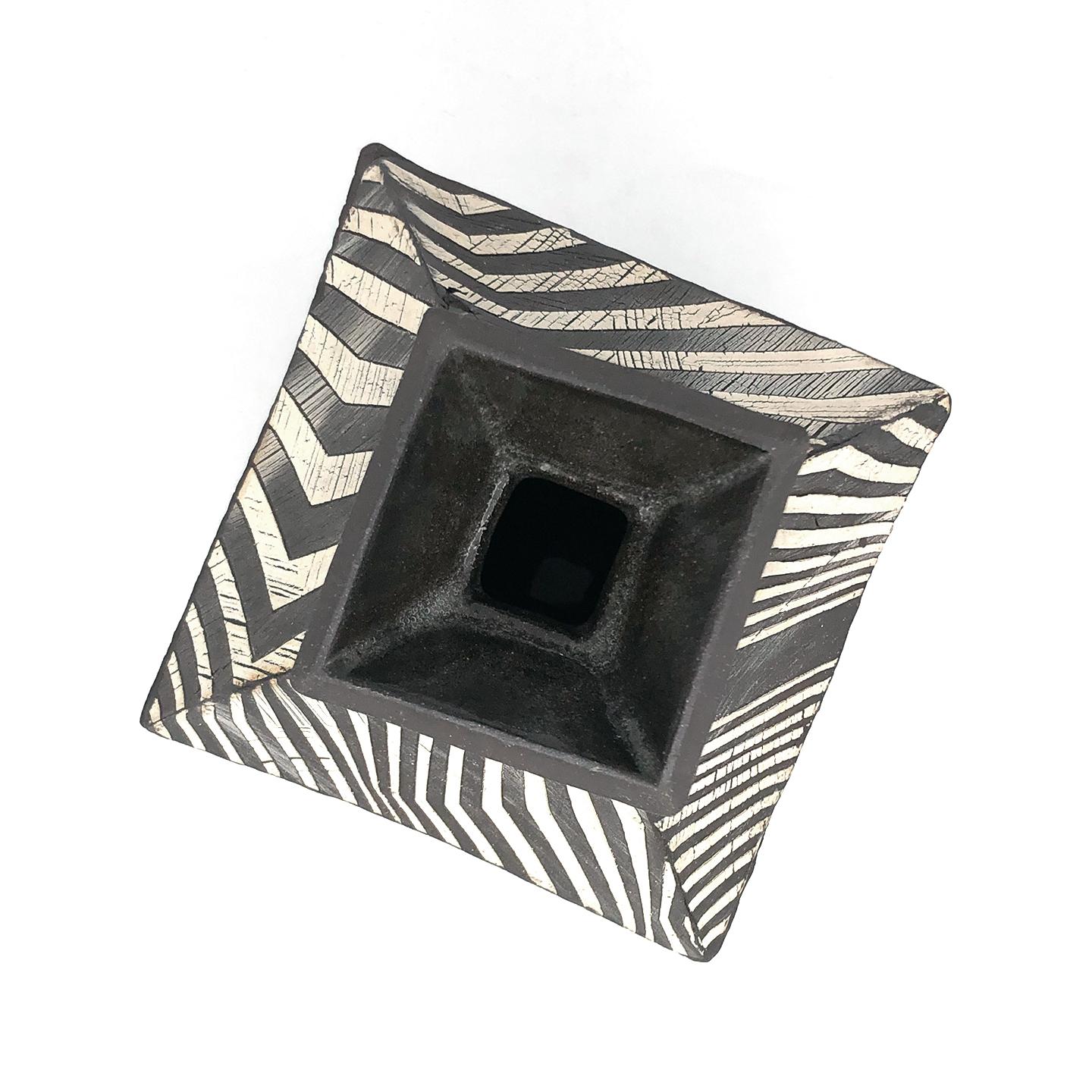 Contemporary Double Pyramid Vase For Sale