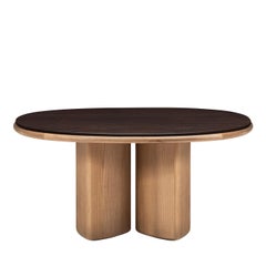 Double R Glossy Fango & Moka Finishes Wood Dining Table