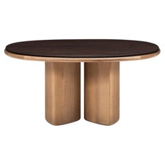 Double R Glossy Fango & Moka Finishes Wood Dining Table